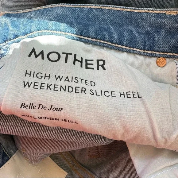 New MOTHER Superior The Weekender Slice Flare Jeans Medium Blue 33 - Picture 13 of 17
